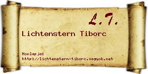 Lichtenstern Tiborc névjegykártya
